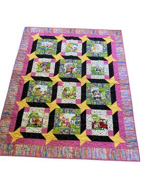 Friendship Stars Ladies Golf Handmade Cotton Quilt 60x74